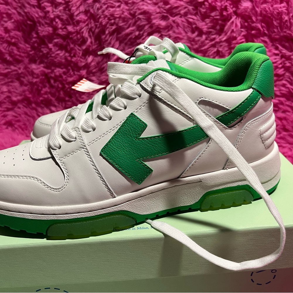 Brand New Size 9 Men Green and white Out Of Office Off White Sneaker